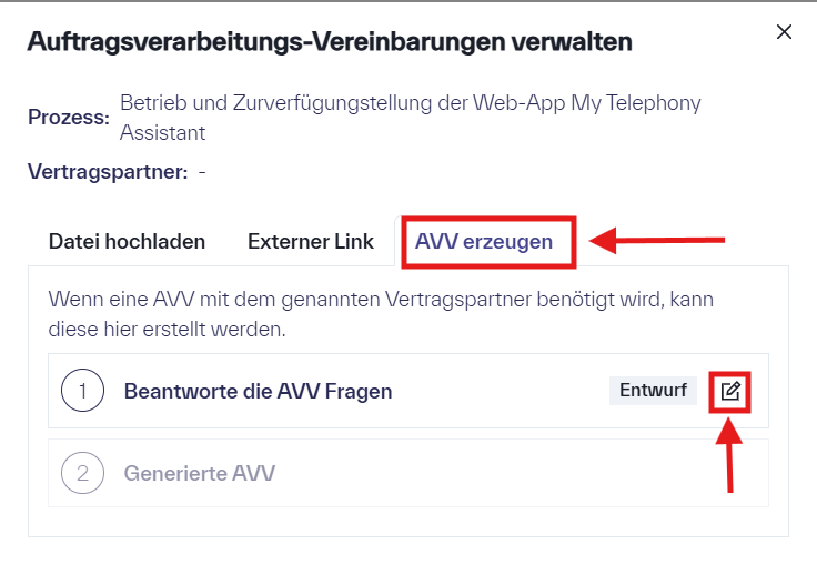 Erklärung, wie mittels des Metasoul AVV-Generators eine Auftragsverarbeitungsvereinbarung erstellt werden kann.